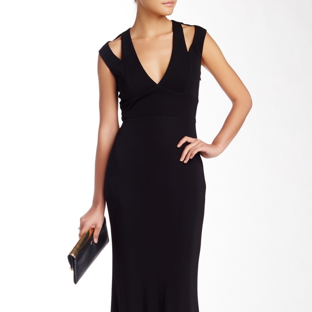 Split Back Deep V-Neck Gown